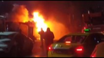 Dudullu Otogarı'nda otobüs alev alev yandı