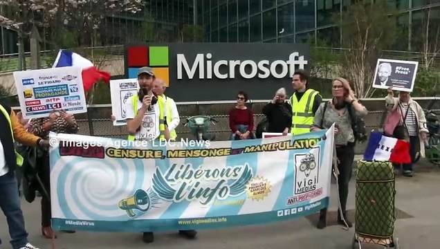 Vîgî Médias. Brisons nos chaines devant Microsoft. Paris/France - 06 Avril 2024