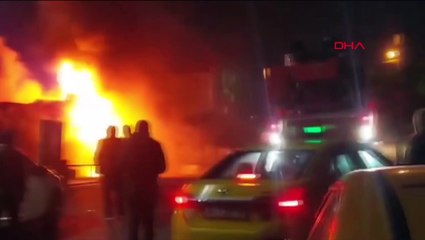 Dudullu Otogarı’na giren otobüs alevler içinde kaldı!