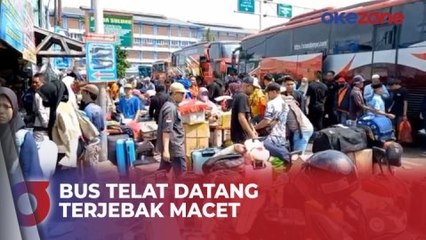 Bus Terjebak Macet, Sejumlah Pemudik di Terminal Bekasi Terlambat Berangkat