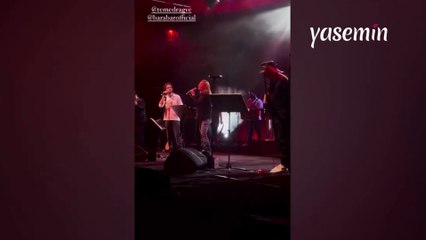 Aynı sahnede yer alan Demet Evgar ve Taner Ölmez önce düet yaptılar sonra halay çektiler!