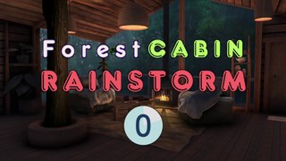 Cozy Forest Cabin Loft Rainstorm with Fireplace | 2 Hours of Relaxing Ambience