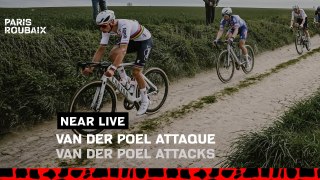 Van Der Poel attacks - Paris-Roubaix 2024