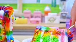 mini cooking rainbow cakes vid