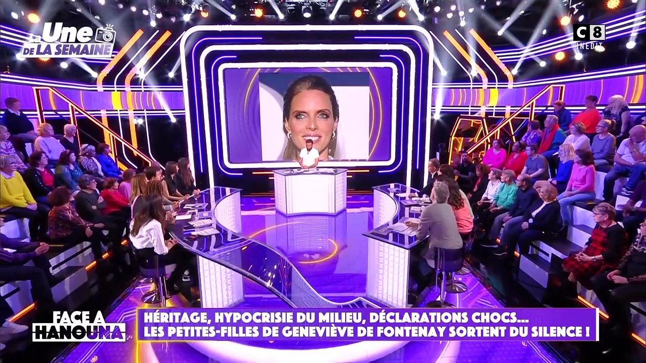 Agathe et Adèle de Fontenay, les petites-filles de Geneviève de Fontenay, s'agacent contre Sylvie Tellier dans "Face à Hanouna". C8