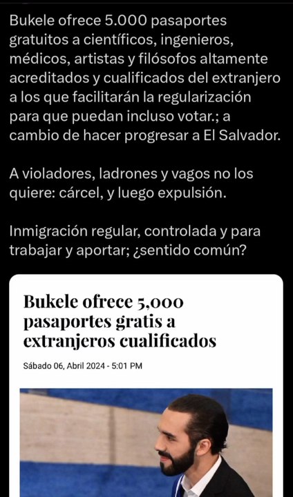 Cuanto tenemos que aprender de Bukele en España.