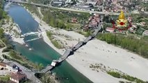 Albiano Magra, il crollo del ponte nel 2020: le riprese dall'elicottero