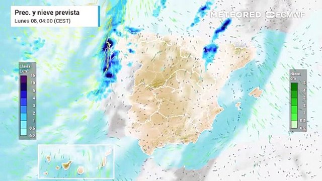 Una vaguada polar traerá lluvias y nevadas a España en las próximas horas