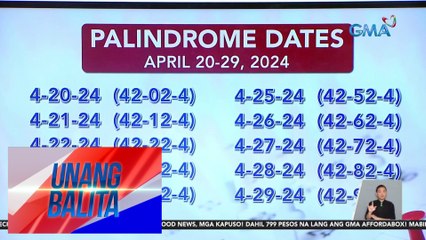 Palindrome Days mula April 20 hanggang April 29, 2024 | UB