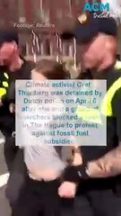 Climate activist Greta Thunberg detained by police at Hague protest
