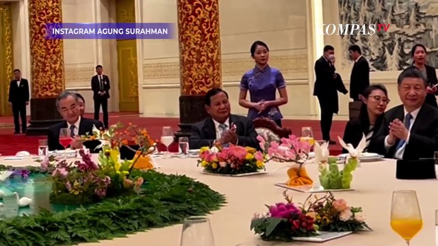 Momen Sespri Prabowo Agung Surahman Disuruh Bernyanyi di Depan Xi Jinping
