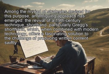"Reviving Gregg's Shorthand: A Modern Productivity Revolution"