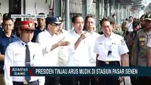 Ditemani Menhub, Jokowi Tinjau Kesiapan Kereta untuk Mudik di Stasiun Pasar Senen