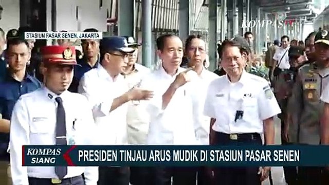 Ditemani Menhub, Jokowi Tinjau Kesiapan Kereta untuk Mudik di Stasiun Pasar Senen