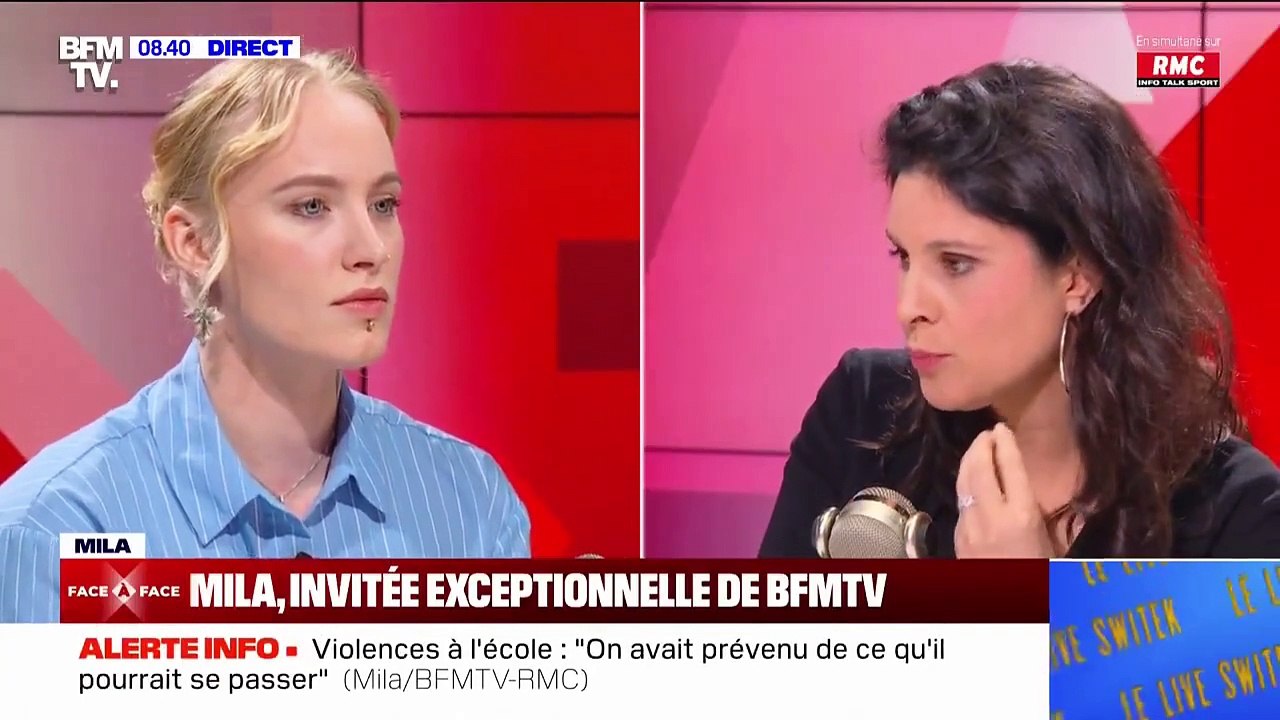 Menacée après ses propos sur l'islam, Mila sur BFM: "On m'a dit de dire que j'étais désolée en arrivant sur le plateau de Quotidien mais je ne suis pas désolée! J'ai la haine" - Regardez