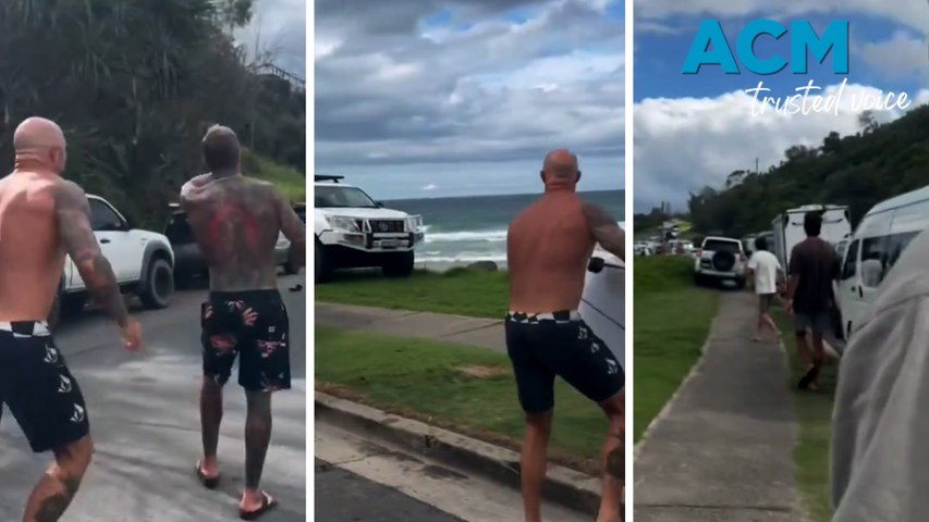 Police are still searching for a car thief who allegedly stole a man's SUV from Duranbah Beach, near Tweed Heads, while the man was surfing, using keys taken from a cut-open surf lock.