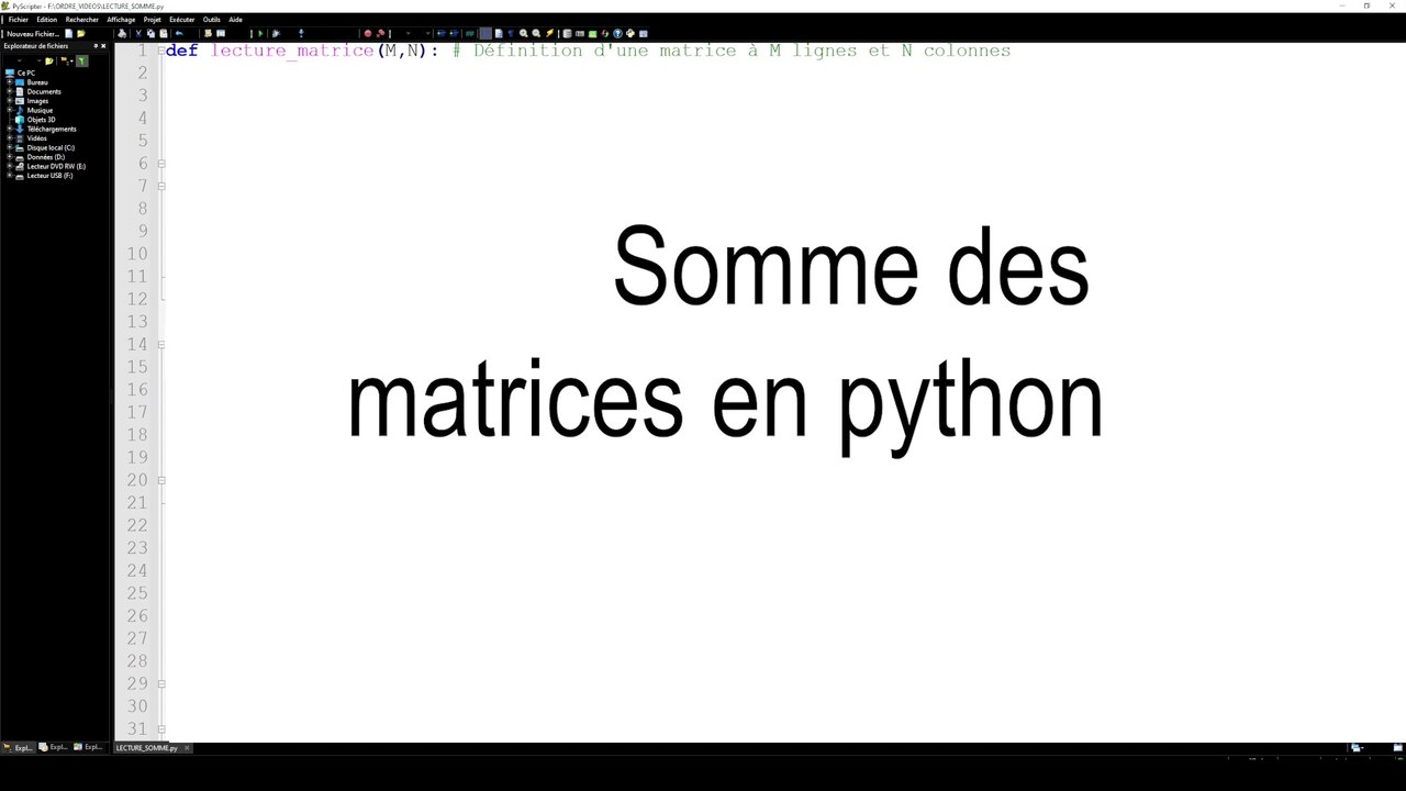 Somme des matrices en Python