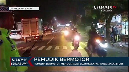 Pemudik Bermotor Mendominasi Jalur Selatan Pada Malam Hari