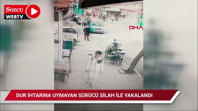Dur ihtarına uymayan sürücü 'glock' ile yakalandı