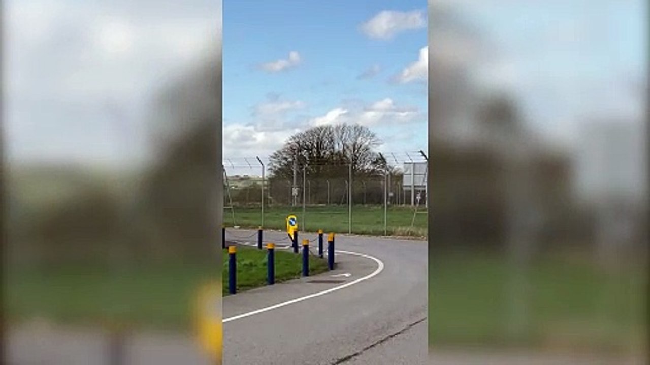 Leeds Bradford Airport: Plane makes bumpy landing due to Storm Kathleen (Video: Kay Thompson/SWNS)