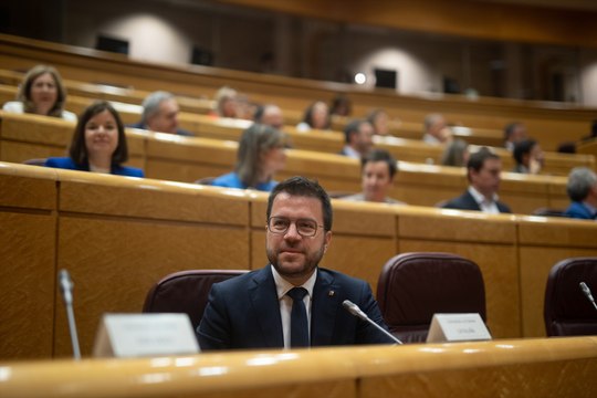 Aragonès defiende la amnistía ante un desfile de líderes del PP en el Senado