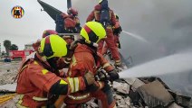 Un incendio arrasa cinco naves de la de la empresa de electrodomésticos Cecotec en Sollana