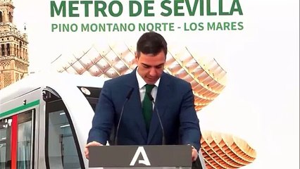 Abucheos a Pedro Sánchez en Sevilla durante la presentación de una nueva línea de Metro