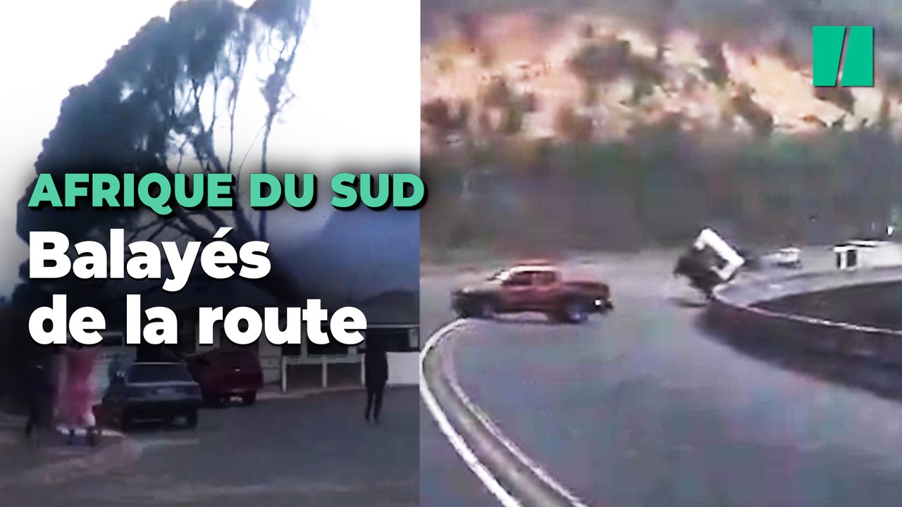 En Afrique du Sud, des vents démentiels propulsent des voitures hors de la route