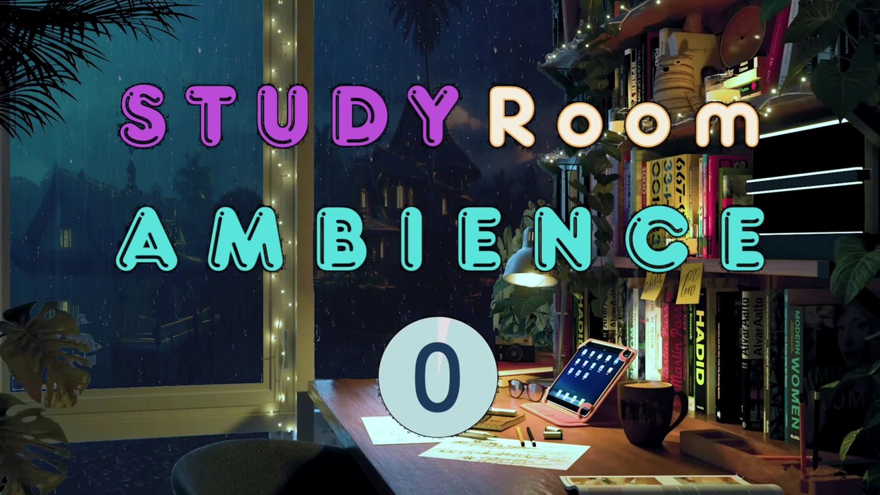 Cozy Study Room Rainy Day  with Jazz Ambience 2 hour