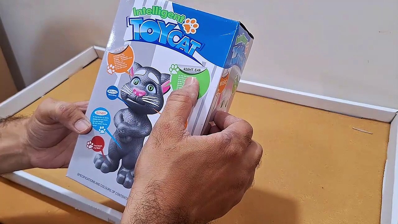 Unboxing and Review of Repeating Words Talking Tom Cat Toy for kids with Songs and stories in Funny Tone Talking Cat