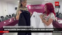 Layda Sansores entrega uniformes a nuevos elementos policiacos