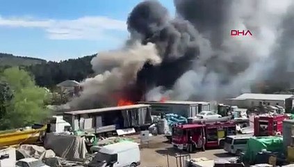 İstanbul'da yediemin otoparkında yangın çıktı