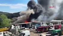 Pendik’te yediemin otoparkında yangın