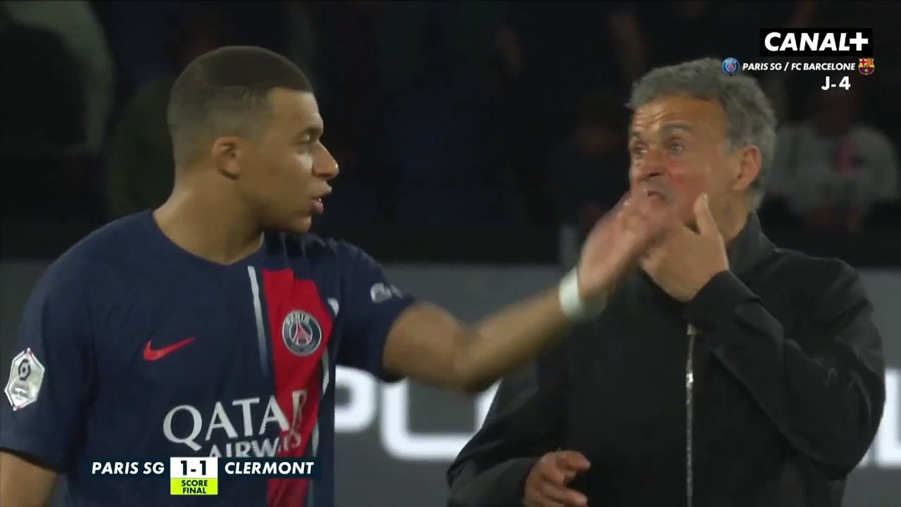 La discussion animée entre Mbappé et Luis Enrique à la fin de PSG-Clermont