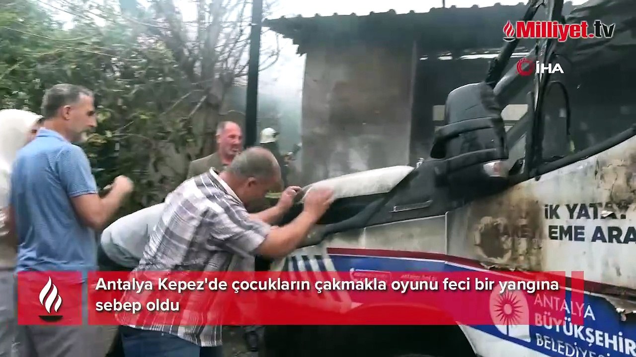 Çocukların tehlikeli oyunu feci yangınla son buldu! Gecekondu ve kamyonet alev alev yandı