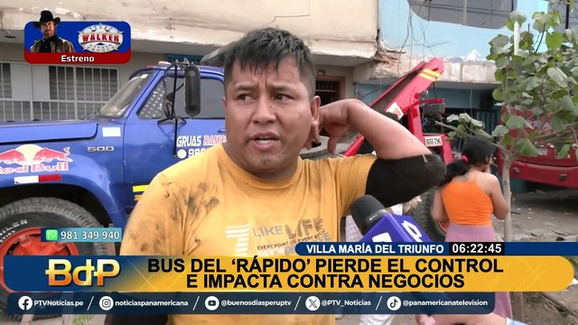 ¡Restaurantes sin luz! Bus pierde el control e impacta contra negocios en VMT