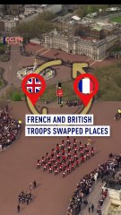 French and British troops swapped places in the ‘Changing of the Guard’