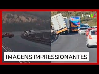 Vendaval derruba veículos de viaduto na África do Sul