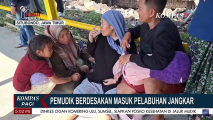 Pemudik Saling Dorong Berebut Masuk Pelabuhan Jangkar Demi Dapat Tempat Duduk