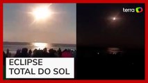 Eclipse solar: pessoas registram o fenômeno em países da América do Norte