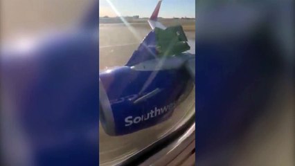 ext-Video- Momentos de pánico vivieron pasajeros de avión cuando se desprendió parte de fusela-080424