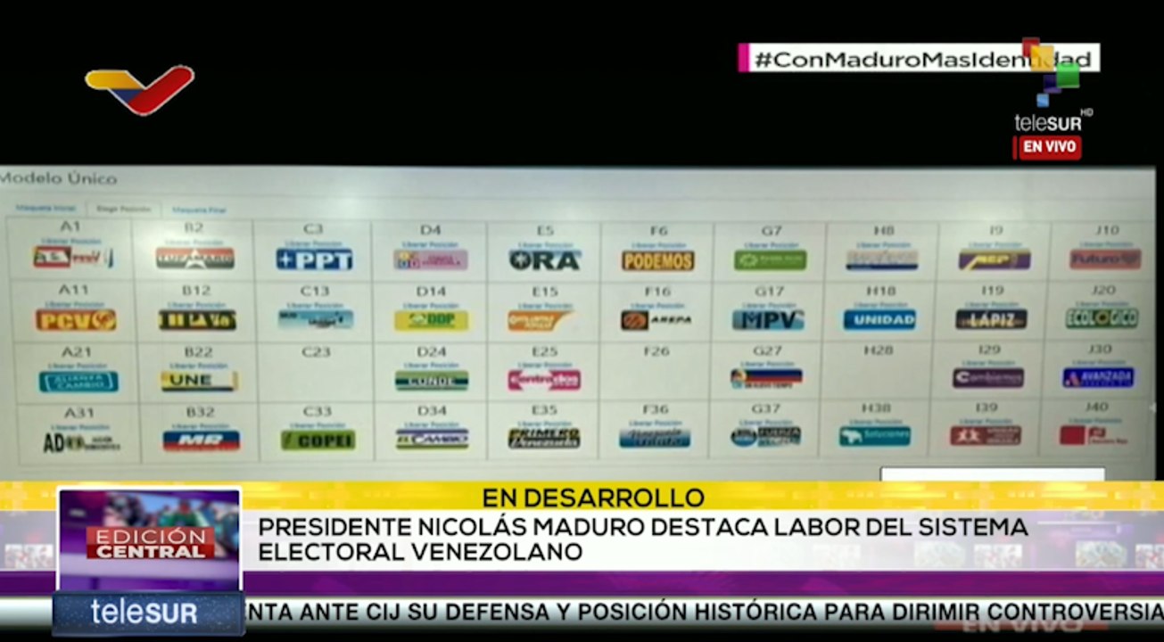 Venezuela presentó el tarjetón electoral con candidatos presidenciales