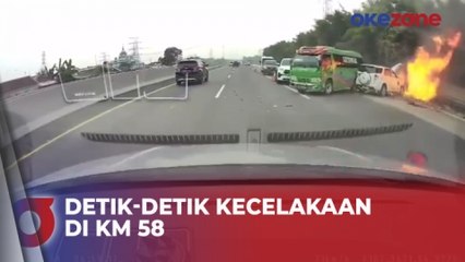 Download Video: Terekam Dashcam, Detik-Detik Kecelakaan di KM 58 Tol Japek Tewaskan 13 Orang