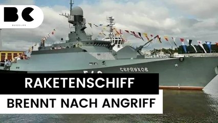 "Serpuchow": Russisches Raketenschiff brennt nach Angriff