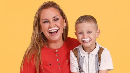 Josie Gibson replicates ‘got milk’ images – with a yoghurt moustache