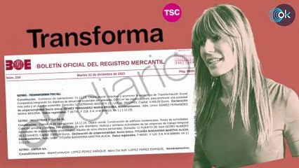 Begoña Gómez creó en noviembre la empresa Transforma TSC SL para «impulsar la Agenda 2030 en empresas»