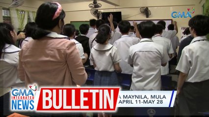 Klase sa public schools sa Maynila mula 6am-12nn na lang simula April 11-May 28 | GMA Integrated News Bulletin