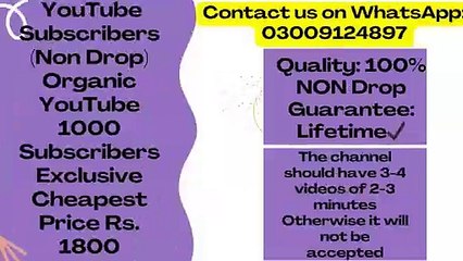 Get You Tube  YouTube Subscribers (Non Drop) Cheapest Price