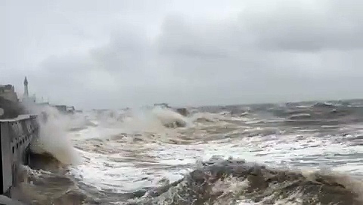 These were the scenes in Blackpool as more heavy rain and strong winds battered Lancashire