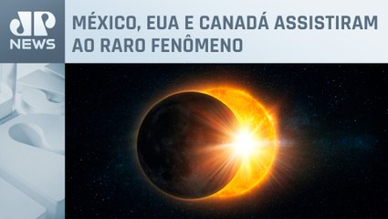 Eclipse solar total é observado na América do Norte